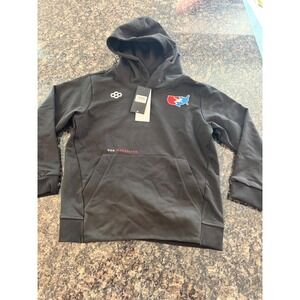 RUDIS USA Wrestling Luxe Terry Youth Hoodie Black LG NWT Athletic Sweatshirt